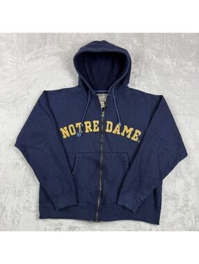 VTG Notre Dame Fighting Irish Men M Full Zip Hoodie Spellout Steve & Barry NCAA